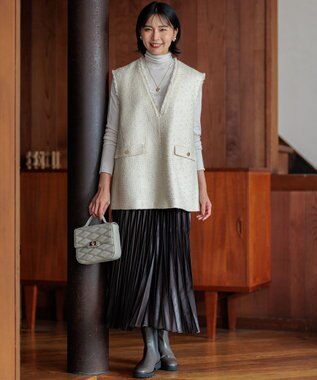 23区 【Oggi1月号/CLASSY.11月号掲載】スムージーコットン タートルネック ニット ベージュ系