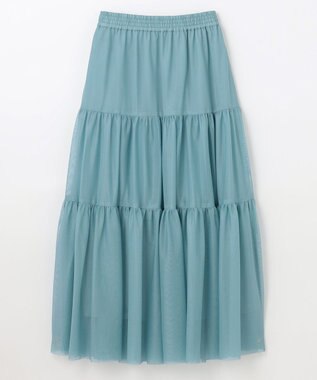 GRACE CONTINENTAL チュールティアードスカート ブルー