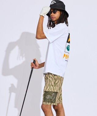 PW CIRCULUS 【吸水速乾 / UV遮蔽率99% UVカット / ストレッチ】【MEN】アニマルグラフィックモックT ゴルフ ホワイト系1