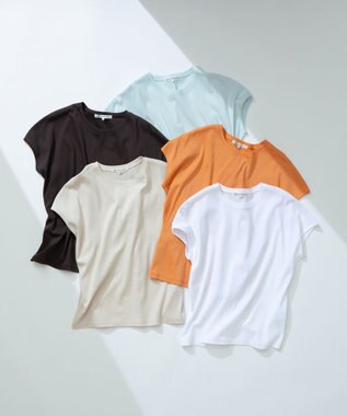 23区 S 【汗じみ防止/速乾性】フレンチスリーブ  IT Tシャツ ホワイト系