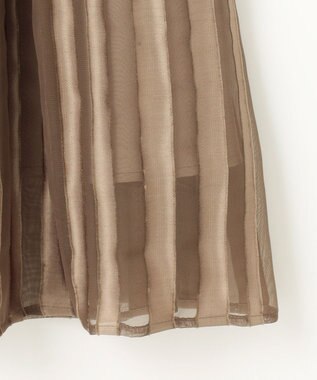 自由区 【XSサイズ～/洗える/セット可】オパールストライプ ランダムタックスカート キャメル系