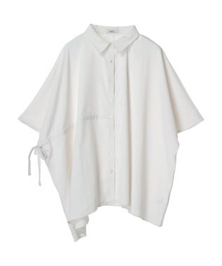 earth music&ecology アシメギャザーシャツ Sax