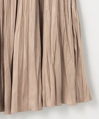 J.PRESS LADIES ライトマイクロスエード プリーツ スカート ベージュ系