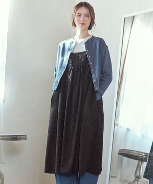 【SLOW/一部店舗限定】カットジャカード キャミソールワンピース