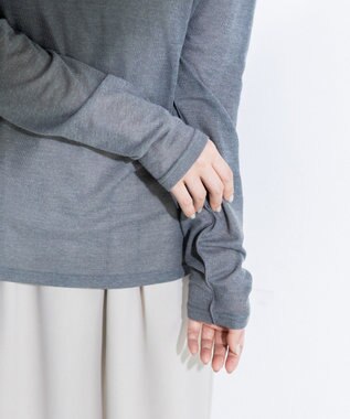 Green Parks シアーリブタートルプルオーバー Gray