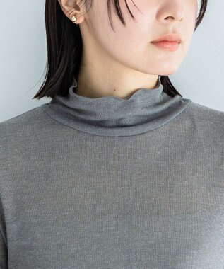 Green Parks シアーリブタートルプルオーバー Gray