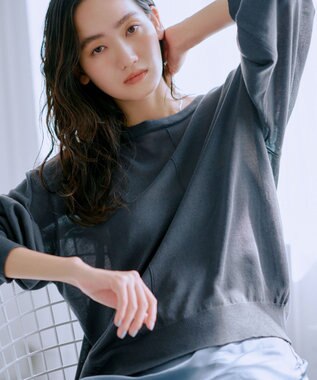 TOQUE 〈大草直子さんアドバイザー〉ウォッシャブルシルク×コットン ニットロングスリーブ