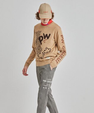 PW CIRCULUS 【MEN】LEOPARD ジャガードニット ベージュ系