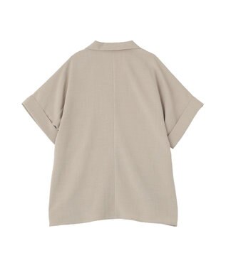AMERICAN HOLIC 【先行予約】【イージーケア】リネンライク半袖ジャケット Gray Beige