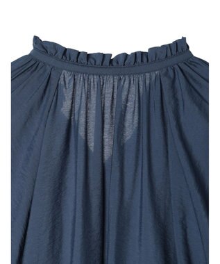 AMERICAN HOLIC 接触冷感　フリル衿５分袖ブラウス Navy