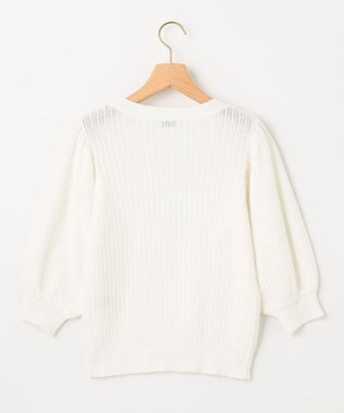 組曲 S 【洗える】CHAIギャザースリーブ ニット アイボリー系