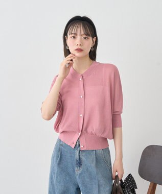 earth music&ecology 【接触冷感】シアードルマンカーディガン Pink