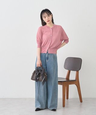 earth music&ecology 【接触冷感】シアードルマンカーディガン Pink