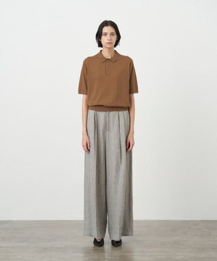 ATON RECYCLED FRESCA | ポロ ニット CAMEL