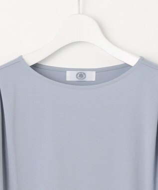 J.PRESS LADIES 【洗える・抗菌防臭・接触冷感・吸水速乾】ドライポンチ ボートネック カットソー サックス系