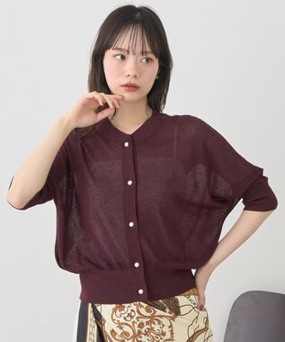 earth music&ecology 【接触冷感】シアードルマンカーディガン Brown