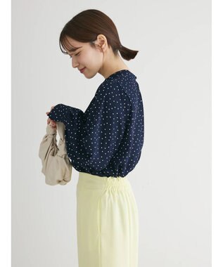 Green Parks ２ｗａｙ　ボウタイアソートブラウス Dot Navy
