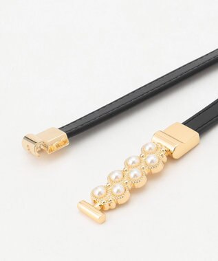 ANY SIS ビジューバックル ベルト ブラック系