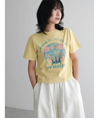 Green Parks ・Ｄｏｕｂｌｅ　Ｆｌａｇｓウ゛ィンテージライクプリントＴ Yellow