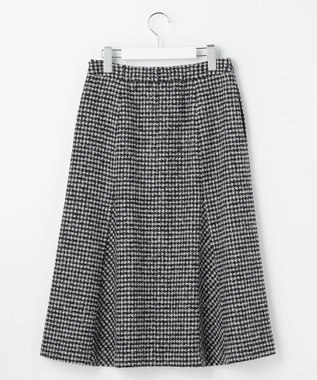 J.PRESS LADIES ウールシルク ハウンドトゥース フレア スカート モノトーン系