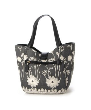 UNBILLION cachecache 花刺繍トートバッグM グレー