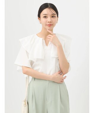 earth music&ecology ビッグカラーチェーンブラウス Off White