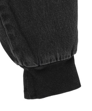 WEGO ヴィンテージウォッシュショートフードブルゾン ブラック