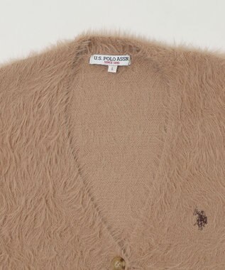 WEGO 【25年秋冬新作/WEB限定】別注USPOLOシャギーニットカーデ ベージュ