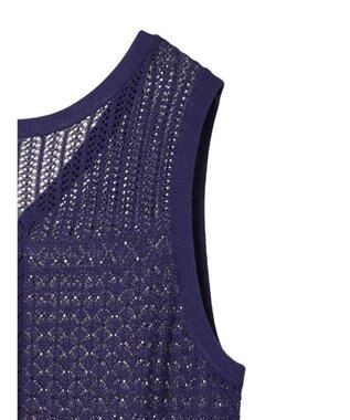 Green Parks すかし柄ロングベスト Blue