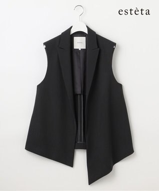 23区 L 【エステータ】ウールギャバジン アシンメトリーデザイン ジレ