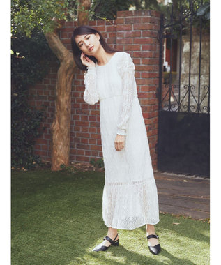 earth music&ecology 総レースワンピース Off White