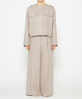 uncrave ヘリンボーン リネン ブルゾン（uncrave WHITE） フラックスA