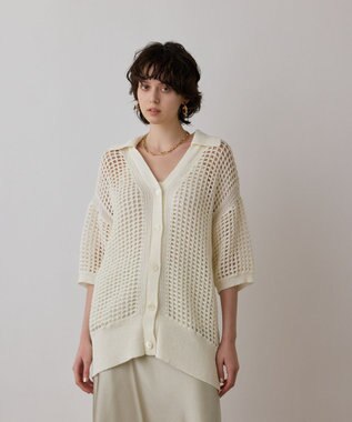 メッシュスキッパーニットカーディガン