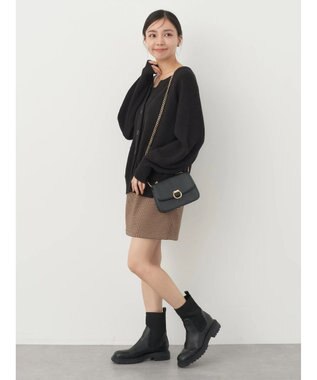 earth music&ecology ブークレーキーネックカーディガン Black