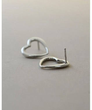 yoaa シルバー925 ミディハートピアス シルバー925