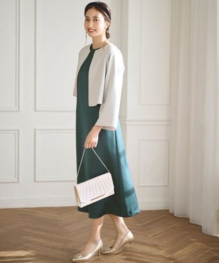 ANY SIS 【洗える】セレモニークロップド ジャケット グレー