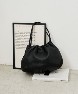 russet レザー巾着4WAYショルダーバッグ(CE-1454) Black