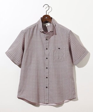 JOSEPH ABBOUD 【サスティナブル】ジオメットリックパターン シャツ ワイン系5