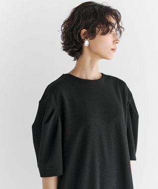 #Newans 【セレモニーにも/洗濯機可】パフスリーブロングワンピース​ ブラック