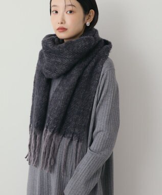 AMERICAN HOLIC バイカラーシャギーマフラー Charcoal Gray