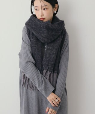 AMERICAN HOLIC バイカラーシャギーマフラー Charcoal Gray