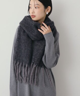 AMERICAN HOLIC バイカラーシャギーマフラー Charcoal Gray