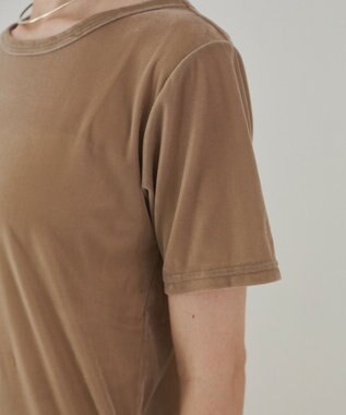 WEGO 【ANGIE VINTAGE】シアーベロアTシャツ ベージュ