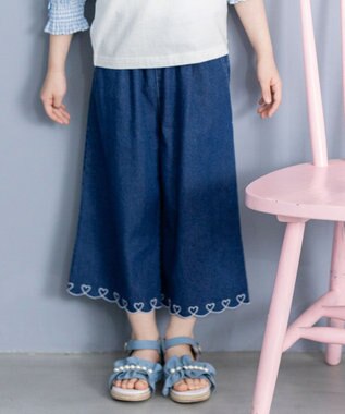 ANY KIDS デニム ガウチョ ネイビー