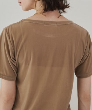 WEGO 【ANGIE VINTAGE】シアーベロアTシャツ ベージュ