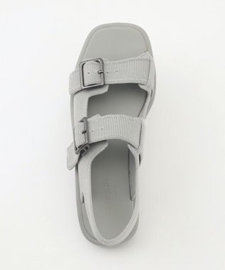 steppi 【洗える】バックルベルト サンダル グレー