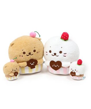 Mother garden しろたん カップケーキ マスコット 20cm お座りぬいぐるみ 白～オフホワイト