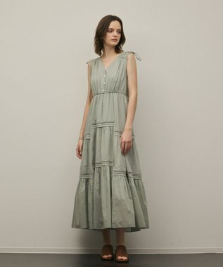 GRACE CONTINENTAL コットンシルクティアードワンピース