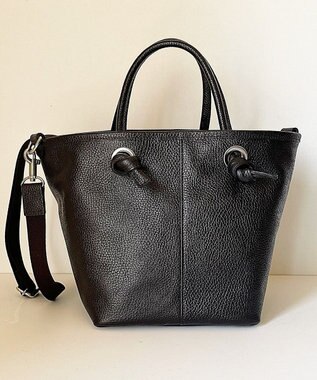 Hekhèr Le Style de Vie 【日本製 / 2WAY】シュリンクレザー ノットハンドバッグ ブラック