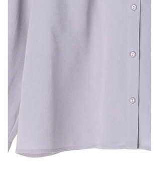 earth music&ecology バンドカラーブラウス Grayish Blue